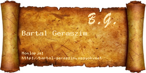 Bartal Geraszim névjegykártya